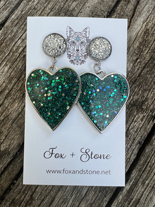 Beautiful Glitter Studs Shamrock Earrings