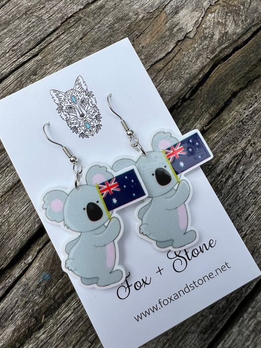 Australia Day Koala Earrings