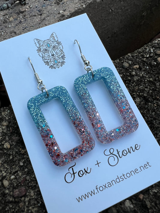 Ombre Sparkled Glitter Earrings