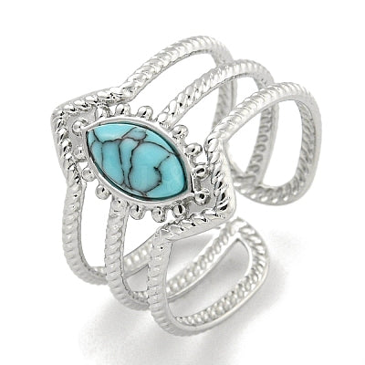 Beautiful Dyed Turquoise Cuff Ring