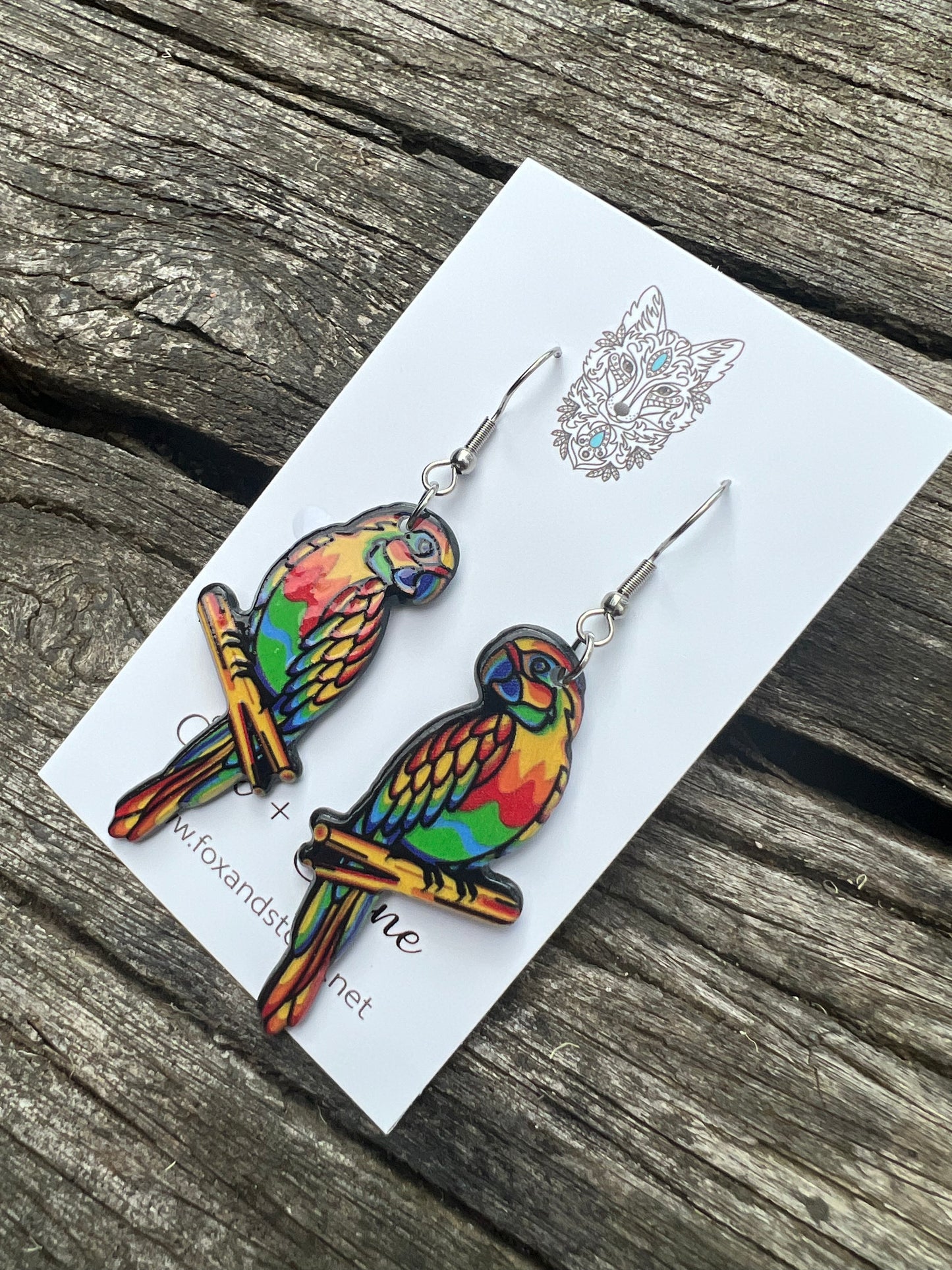 Stunning Resin Parrot Earrings