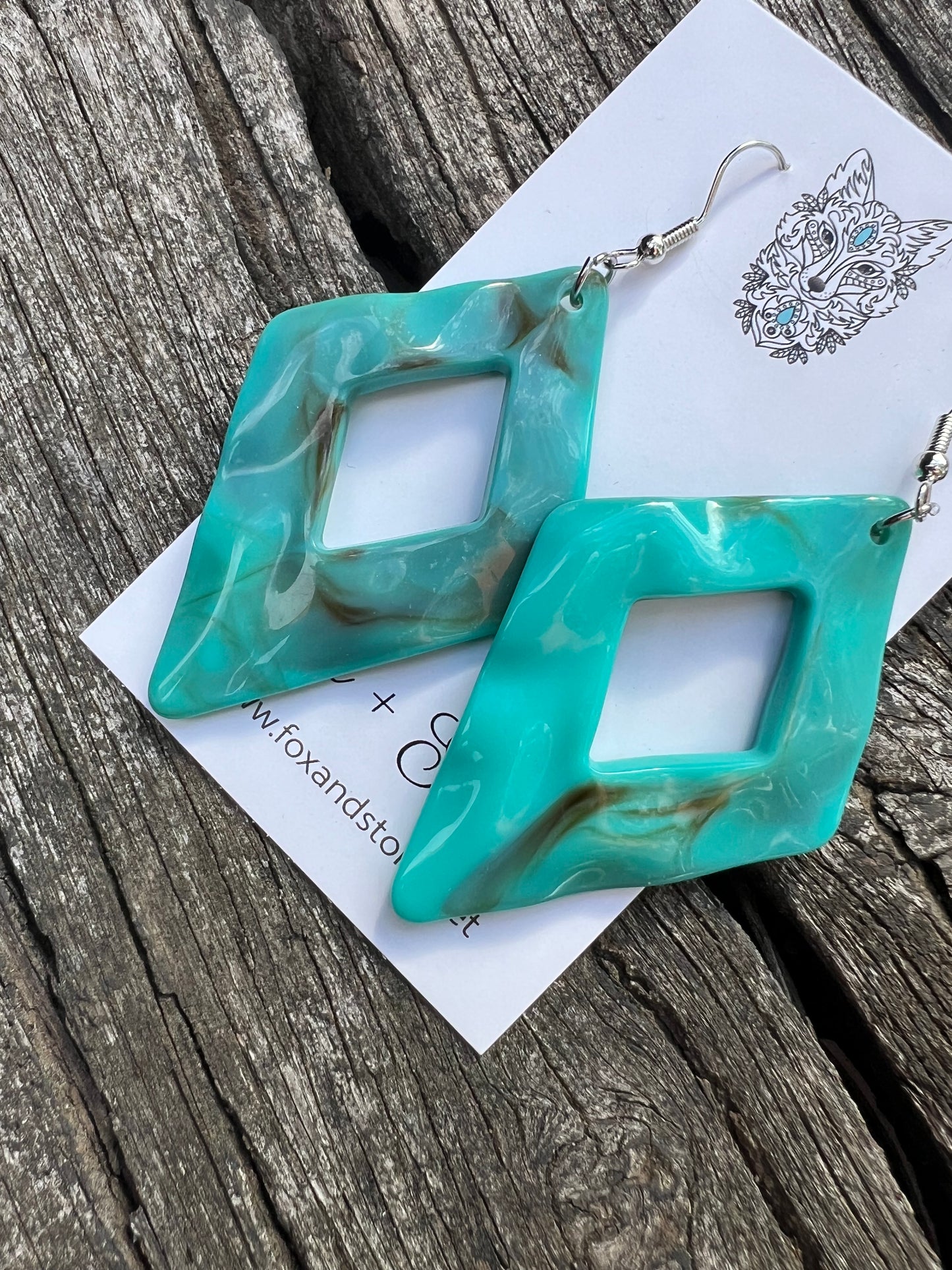 Turquoise Dangle Diamond Dangles