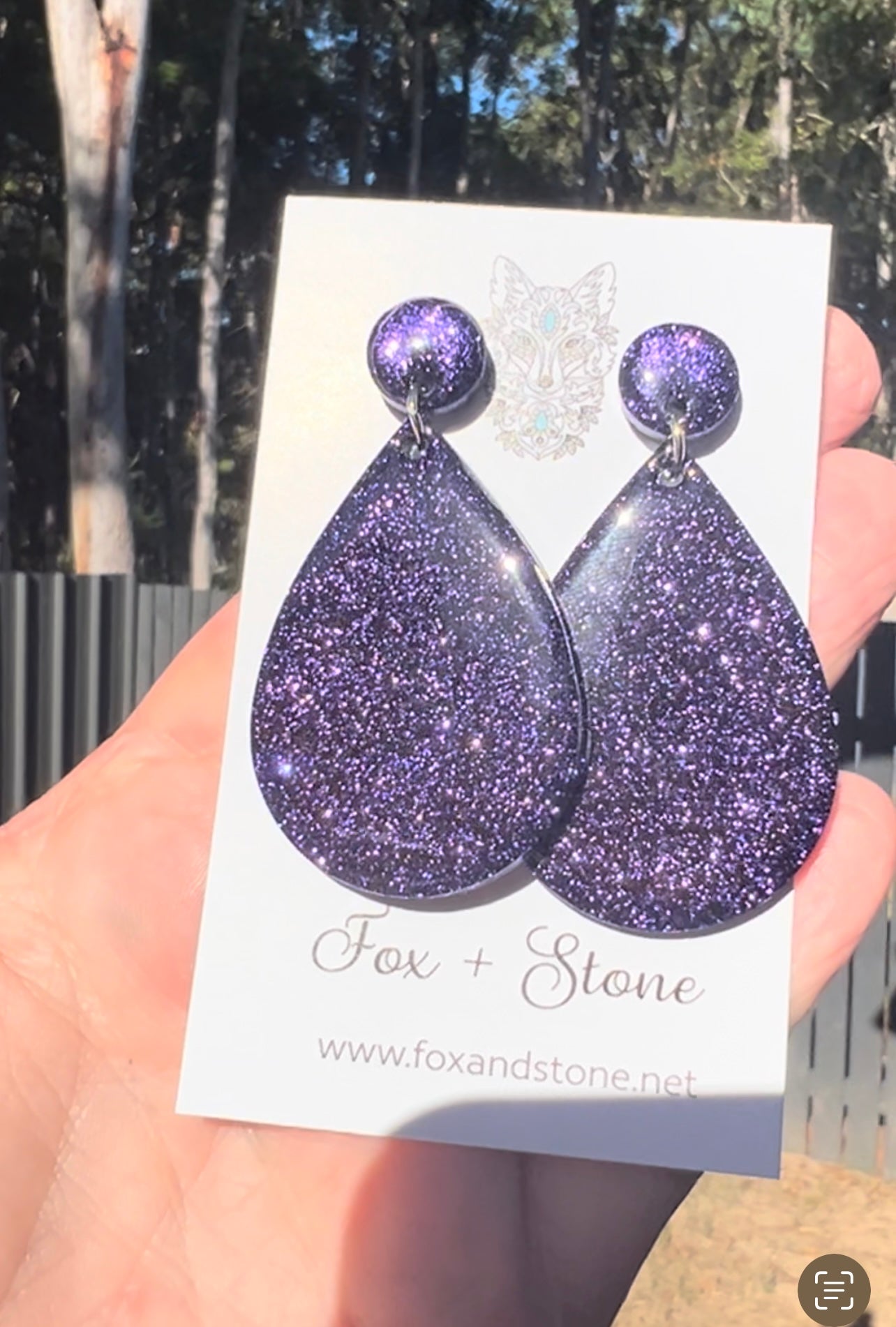 Grape Ape Glitter Delights Resin Earrings