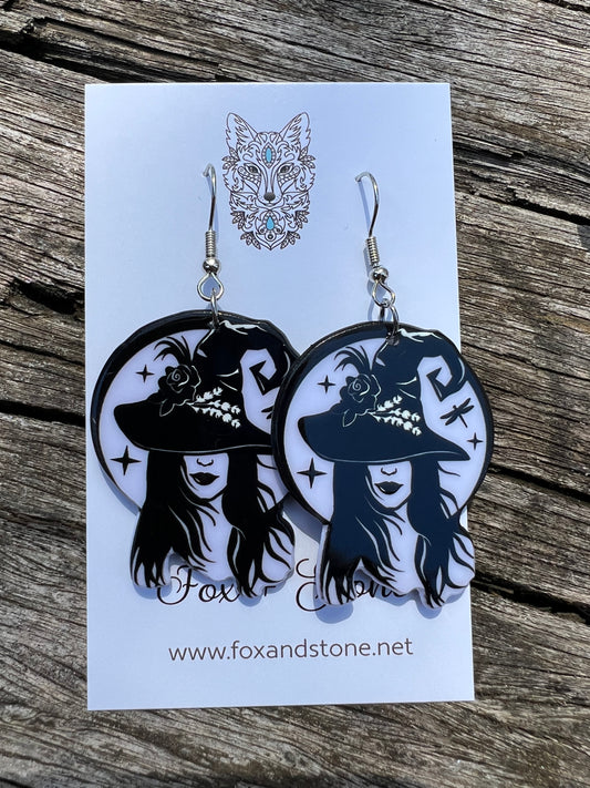 Black Witch Halloween Earrings