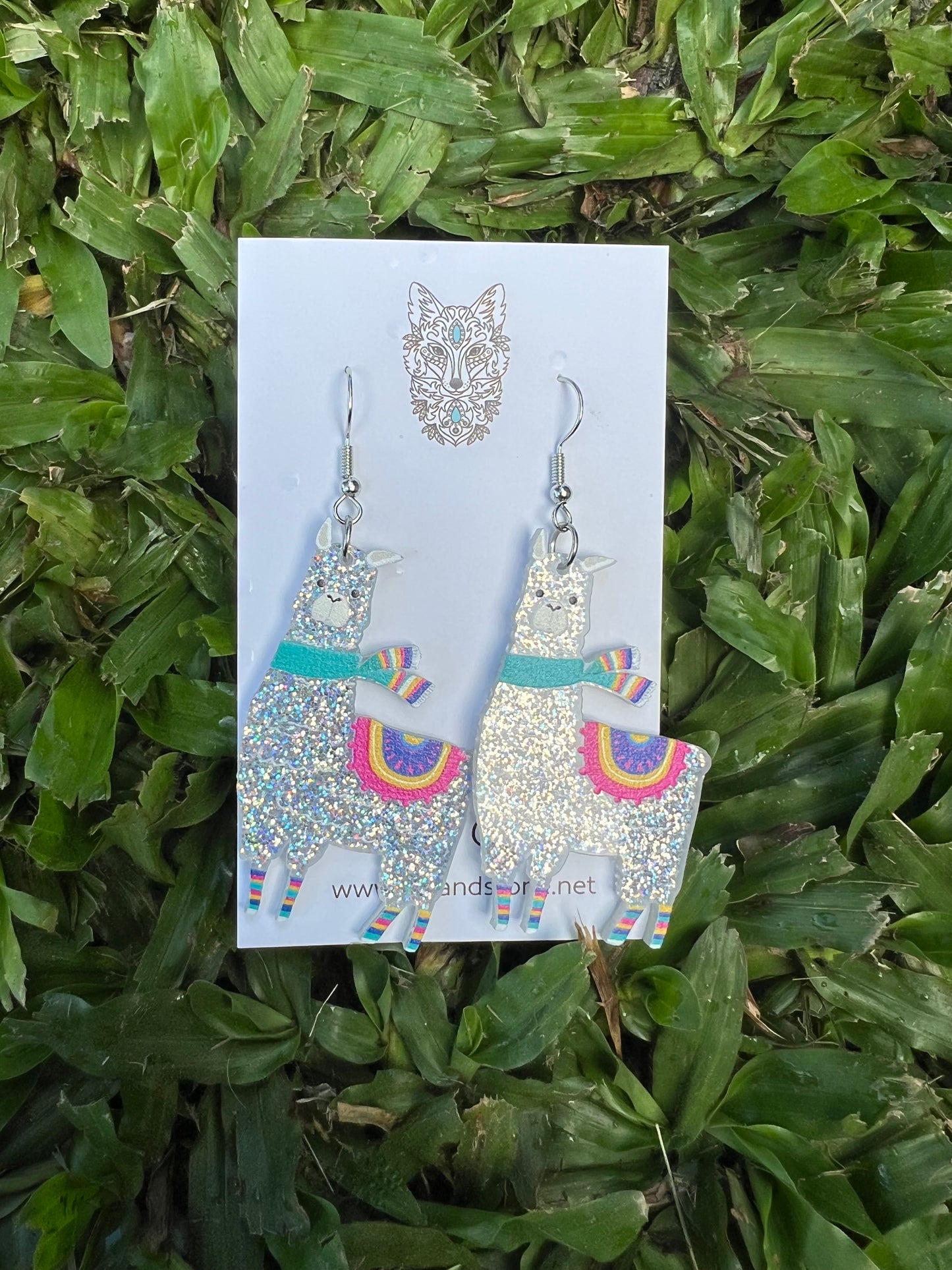 Pretty Silver Llama Earrings