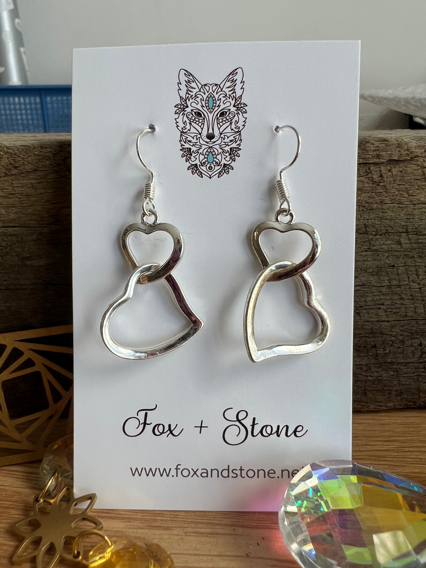 Double Love Silver Hearts Dangles