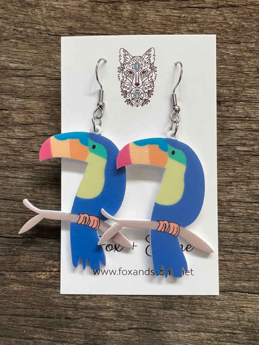 Stunning Toucan Parrot Earrings
