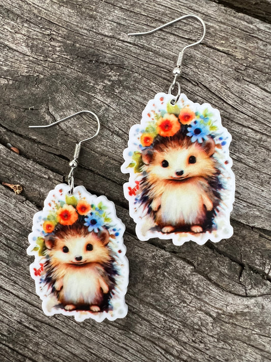 Beautiful Echidna Floral Earrings