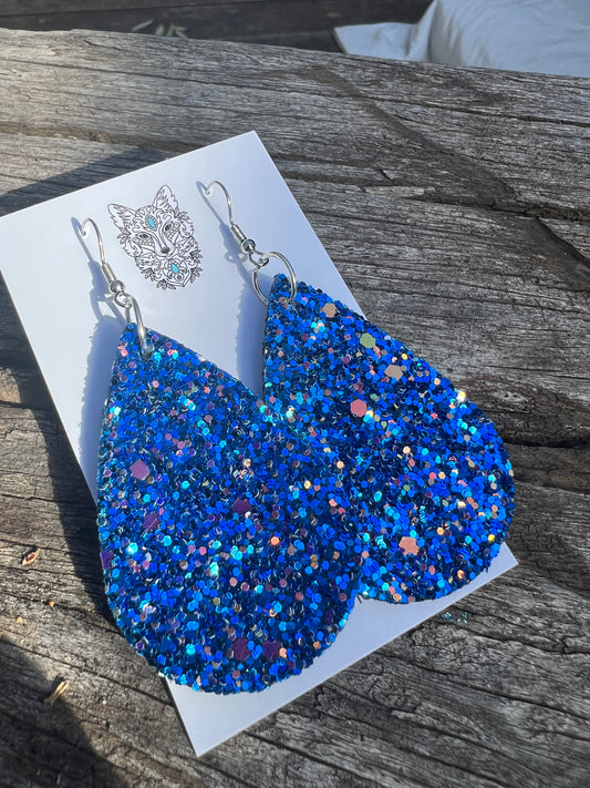 Blue Lushious Sparkle Sequin Earrings