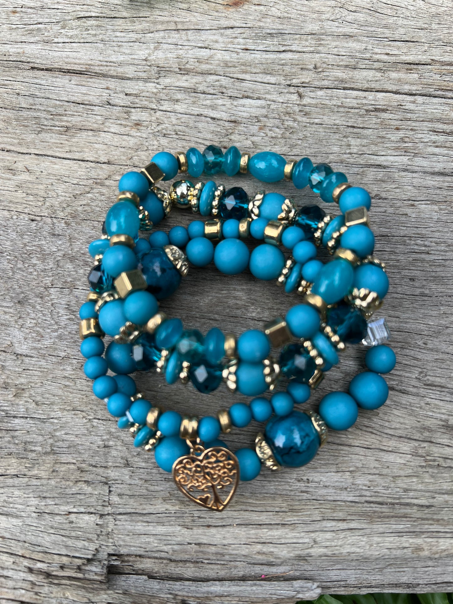 Ocean Vibes Beaded Bracelet Stack
