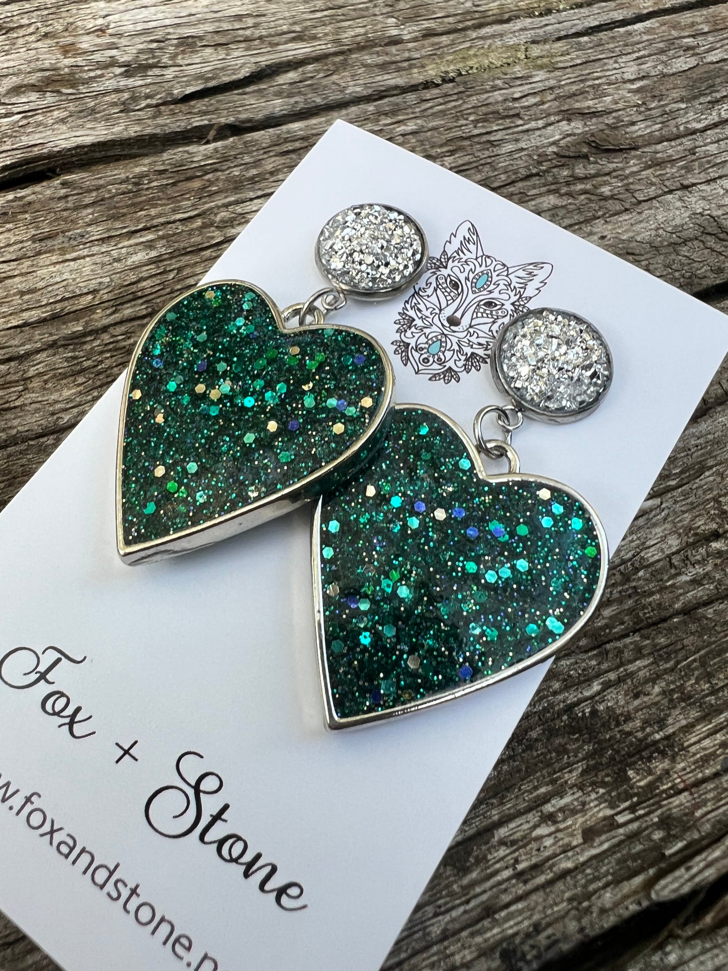 Beautiful Glitter Studs Shamrock Earrings