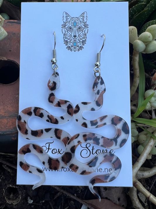 Leopard Natural Print Snake Earrings