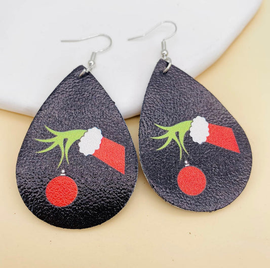 Grinch Christmas Vegan Earrings