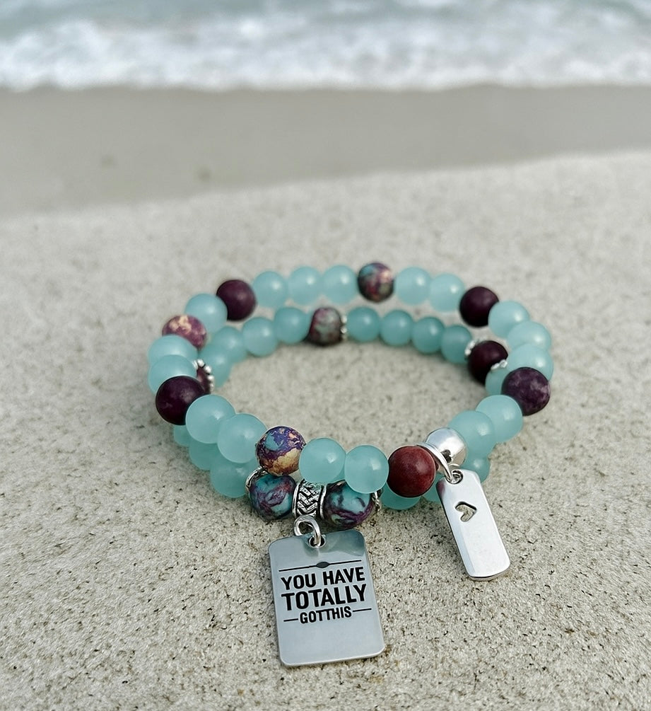 Imperial Jasper Sea Sediment Gemstone Charm Bracelet