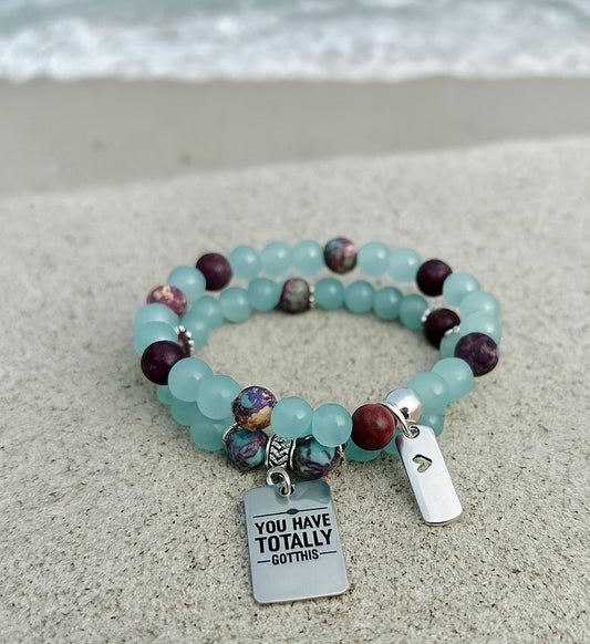 Imperial Jasper Sea Sediment Gemstone Charm Bracelet