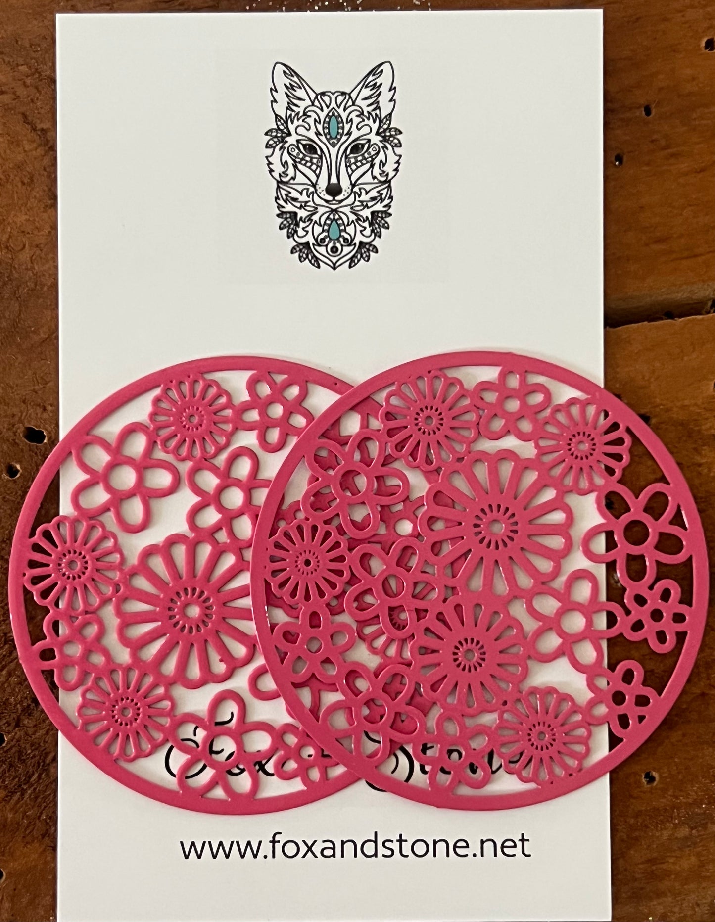 Natasha Pink Filigree Earrings