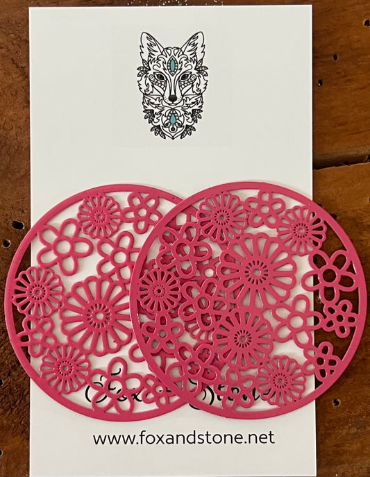 Natasha Pink Filigree Earrings