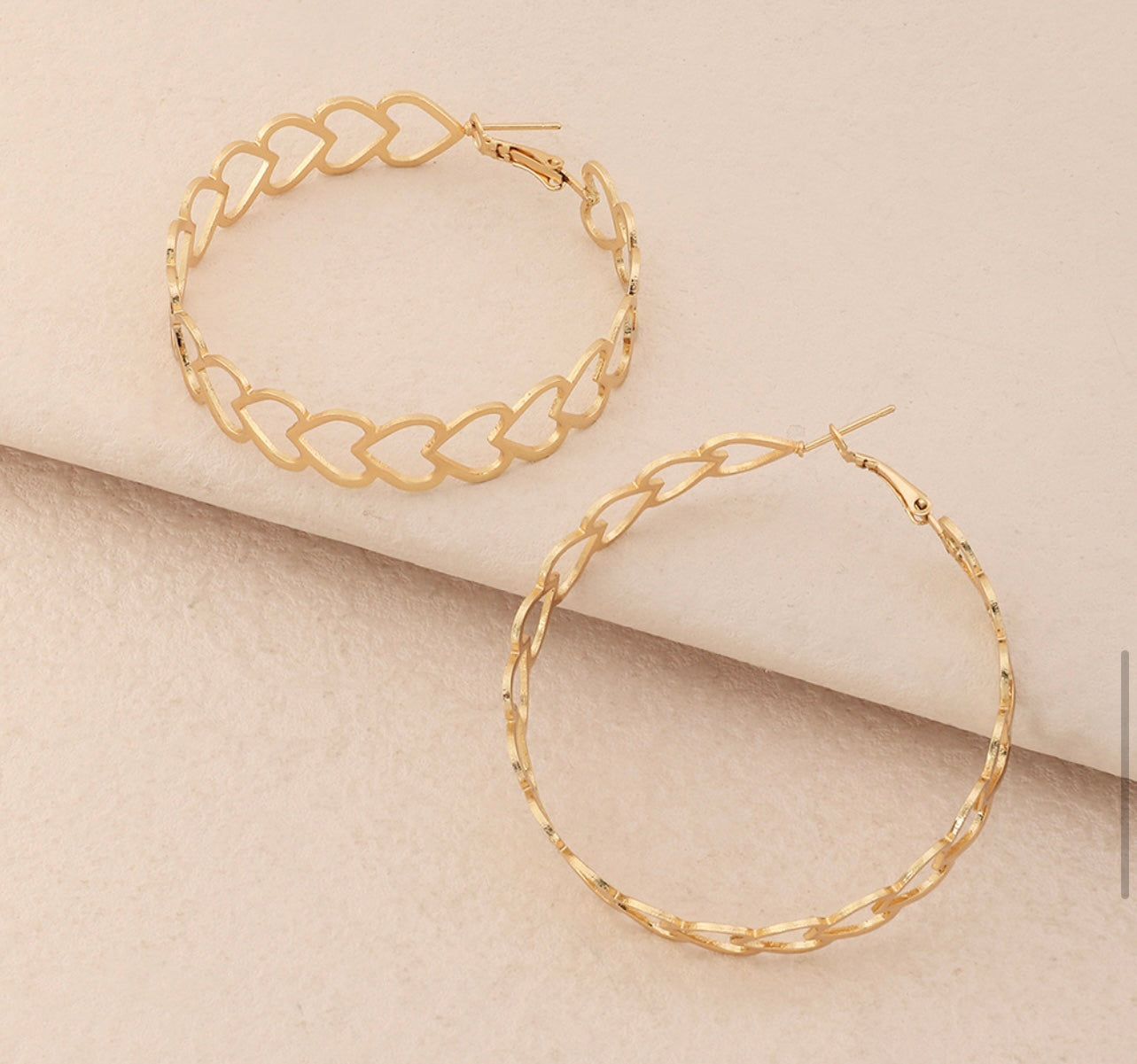 Large Gold Heart Hoop Earrings