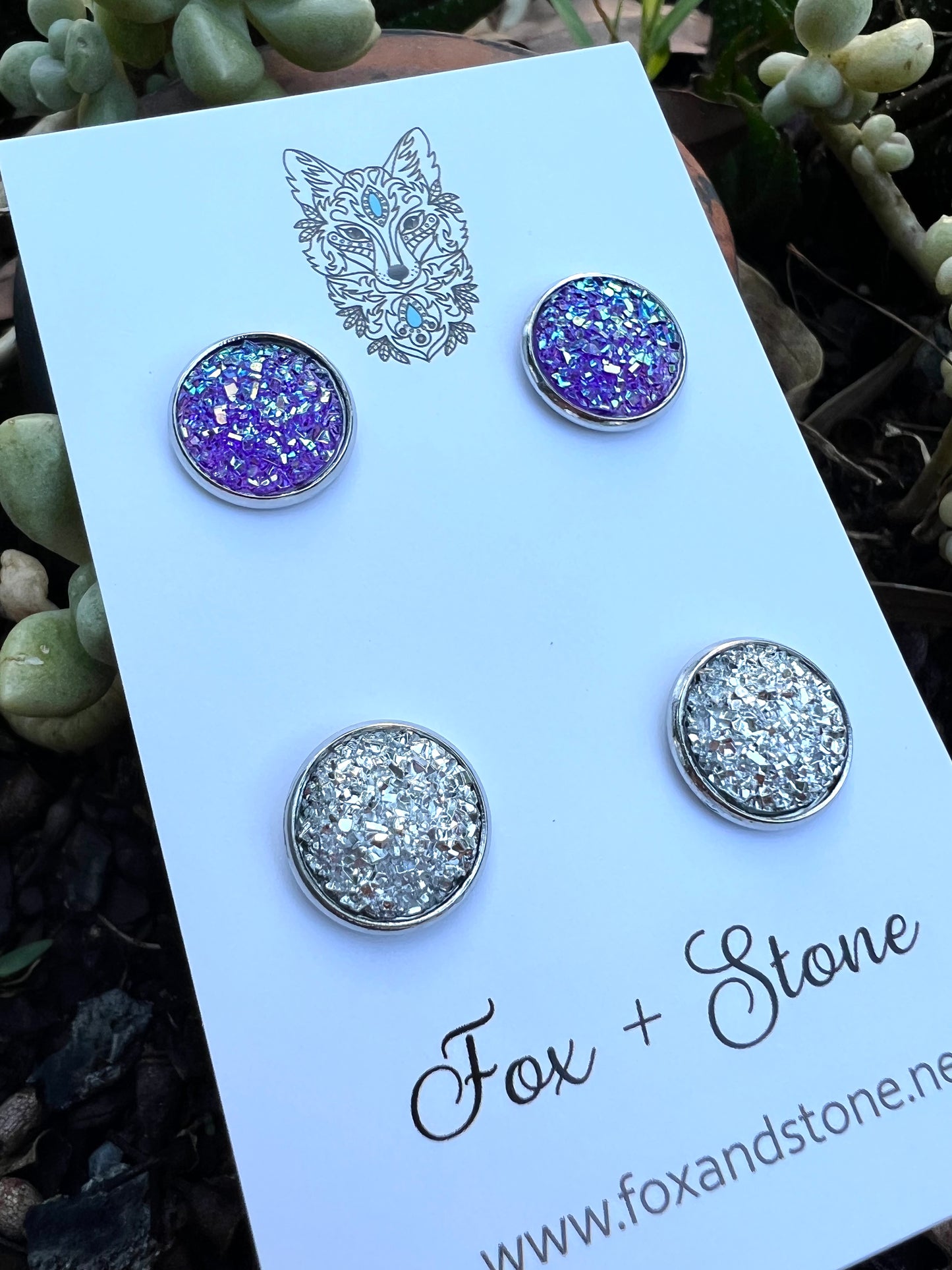 Gorgrous Druzy Dangle Stud Earrings