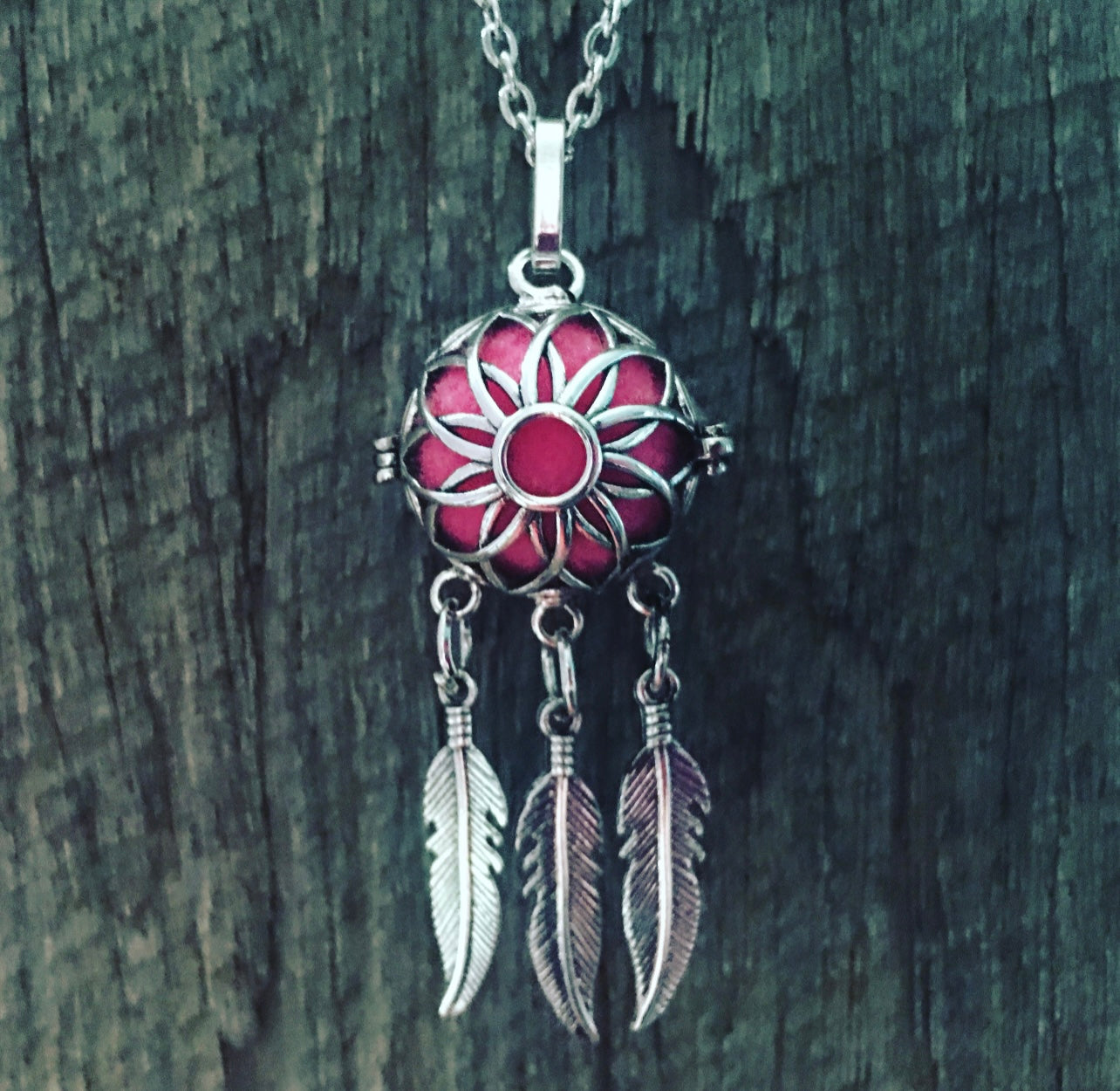 Silver Mandala Aromatherapy Pendant