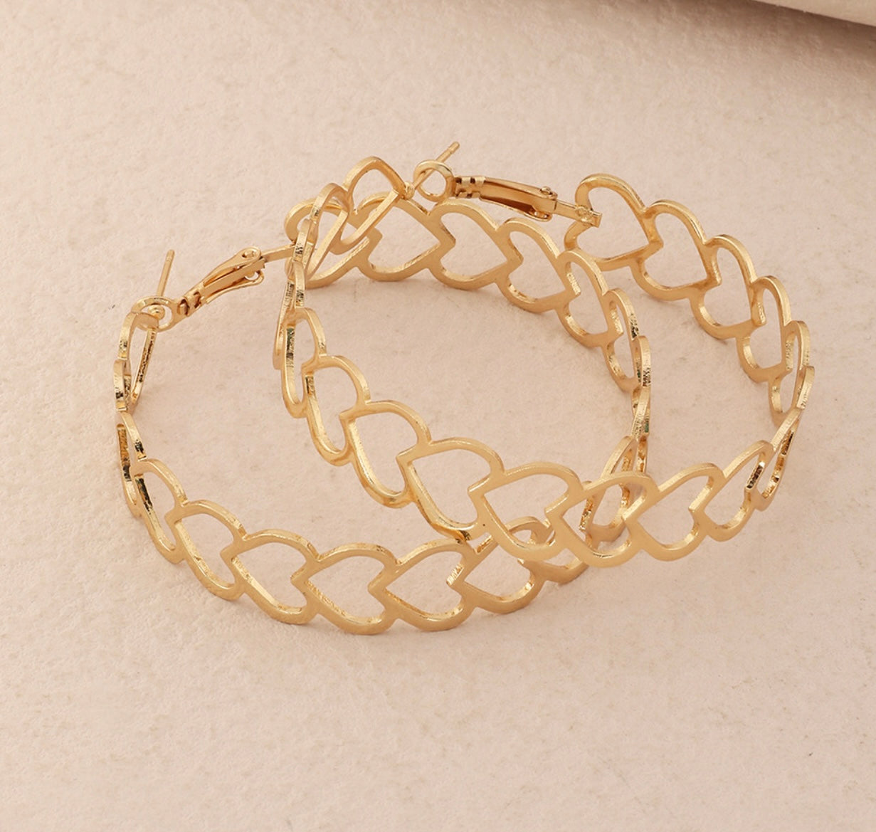 Large Gold Heart Hoop Earrings