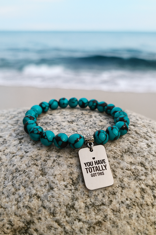 Inspirational Turquoise Gemstone Charm Bracelet