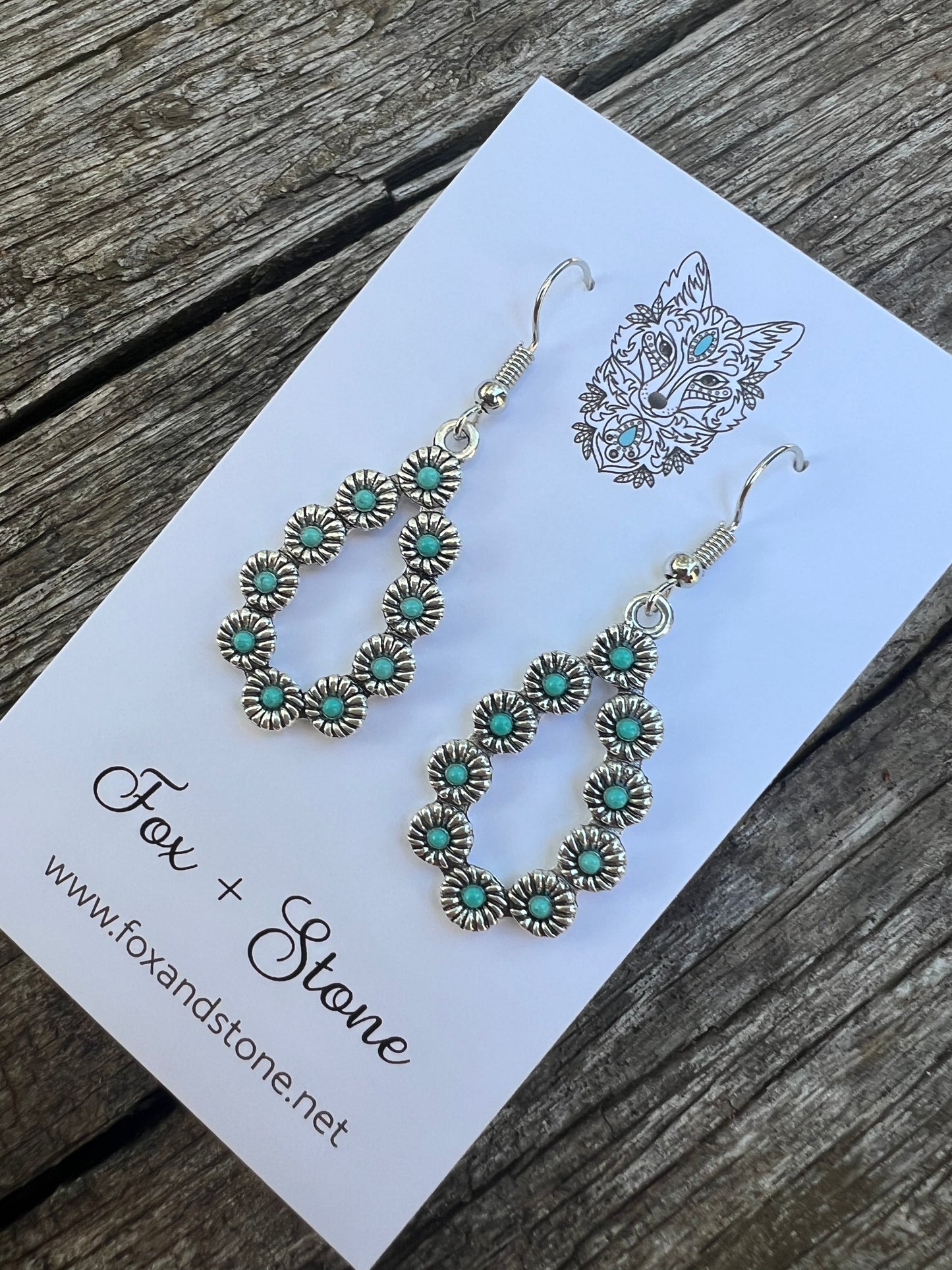 Daisy Turquoise Teardrop Earrings