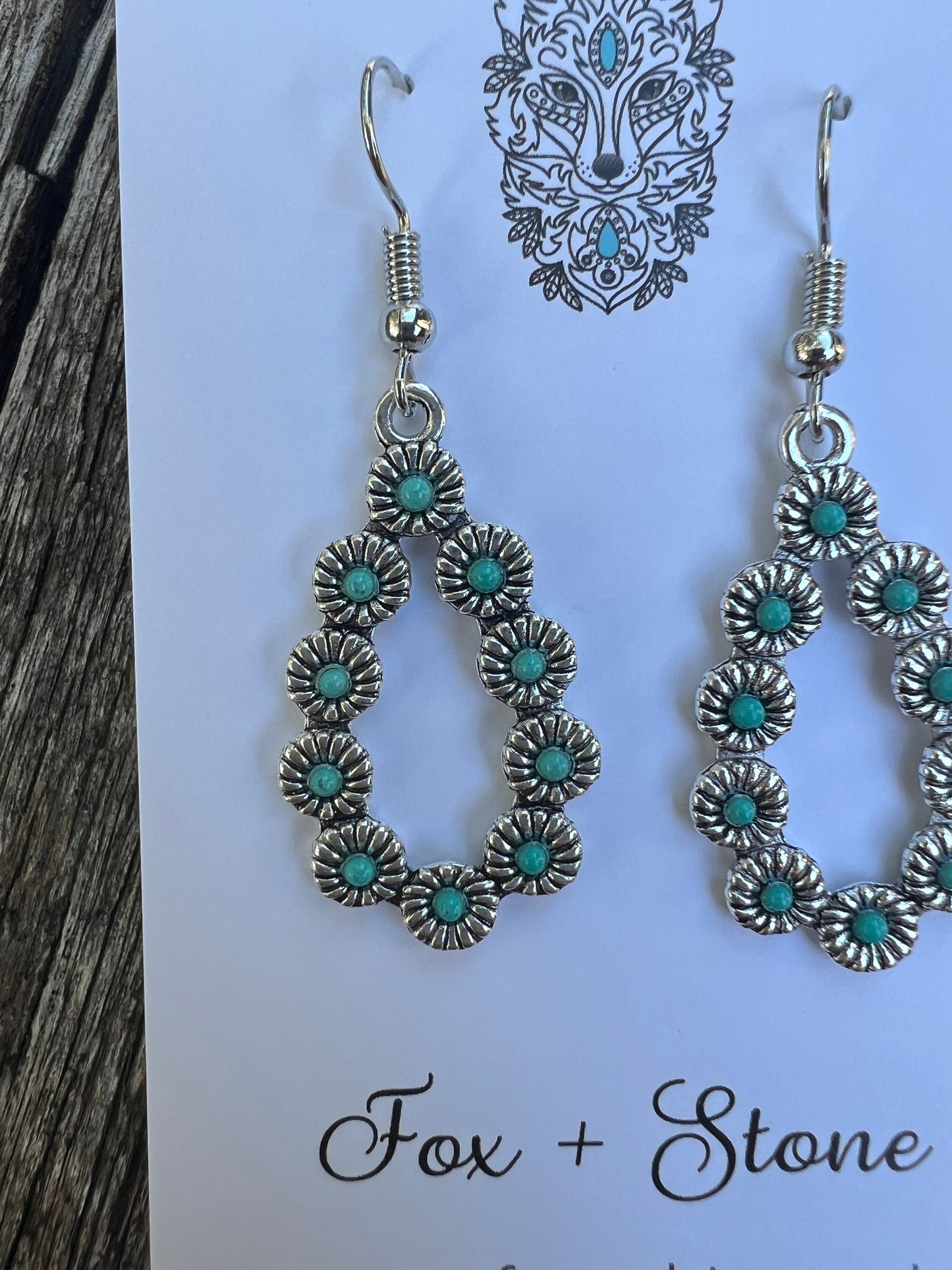 Daisy Turquoise Teardrop Earrings