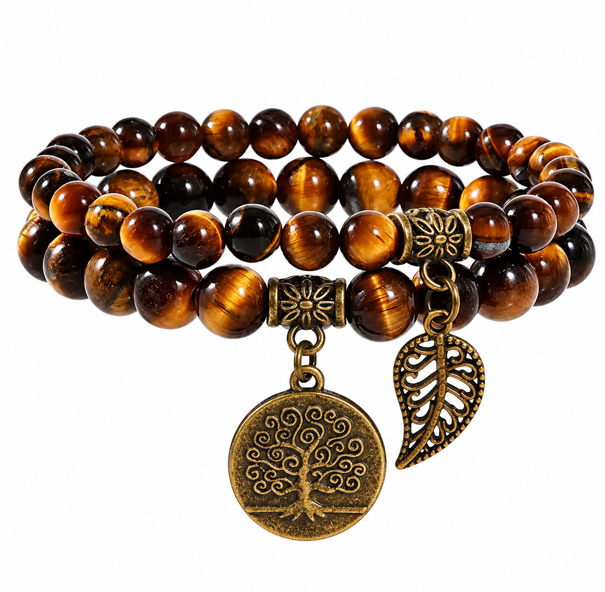 Tigers Eye Double Natural Stone Bracelets