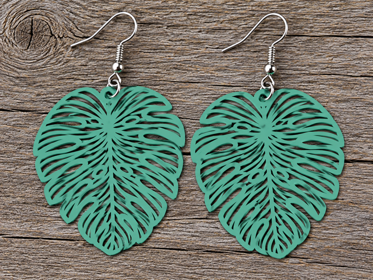 Athena Seafoam Leaf Earrings