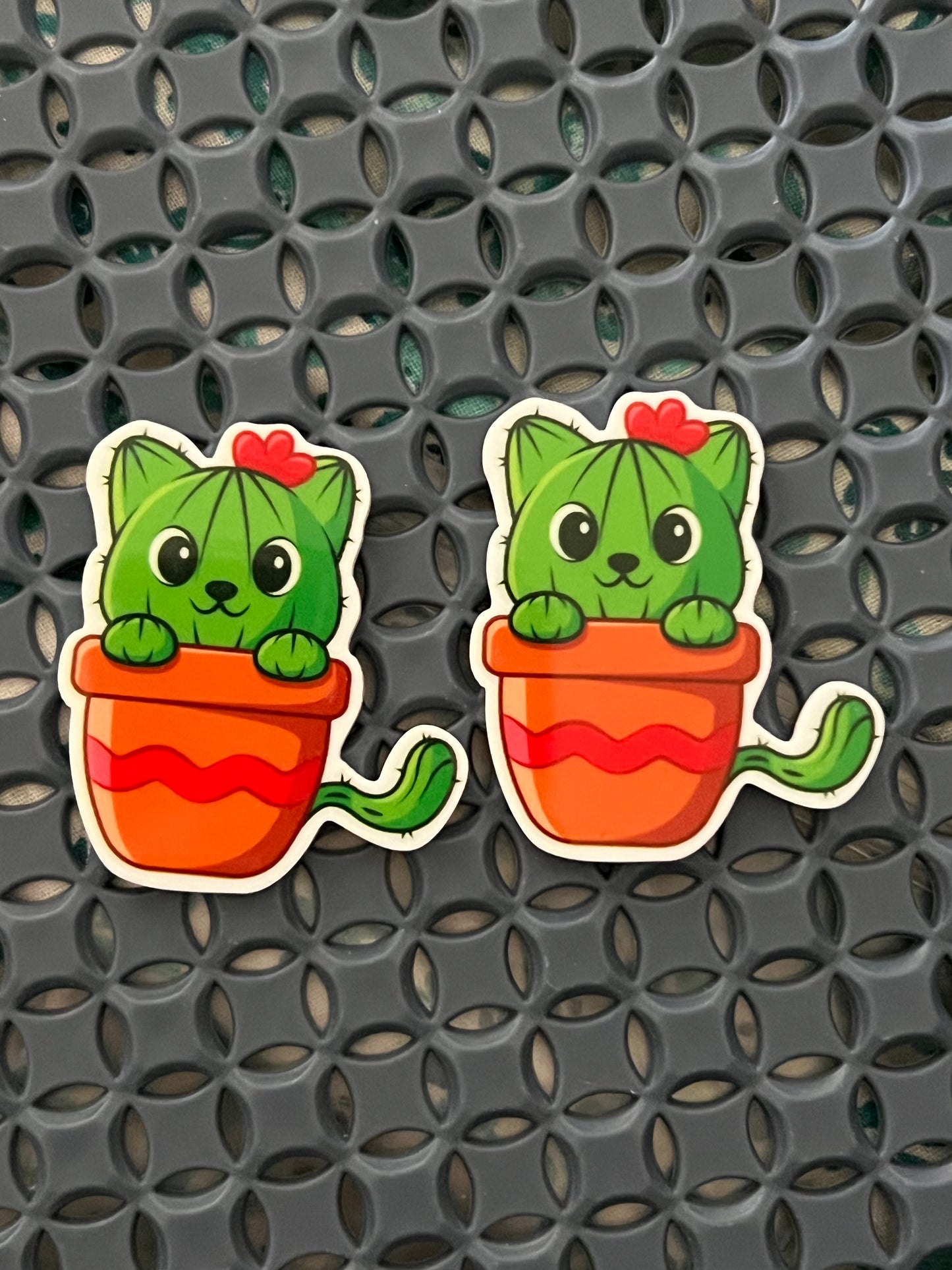 Cactus Cat in Pot Earrings