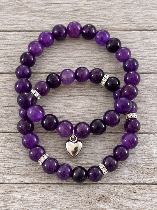 Amethyst Double Natural Stone Bracelets