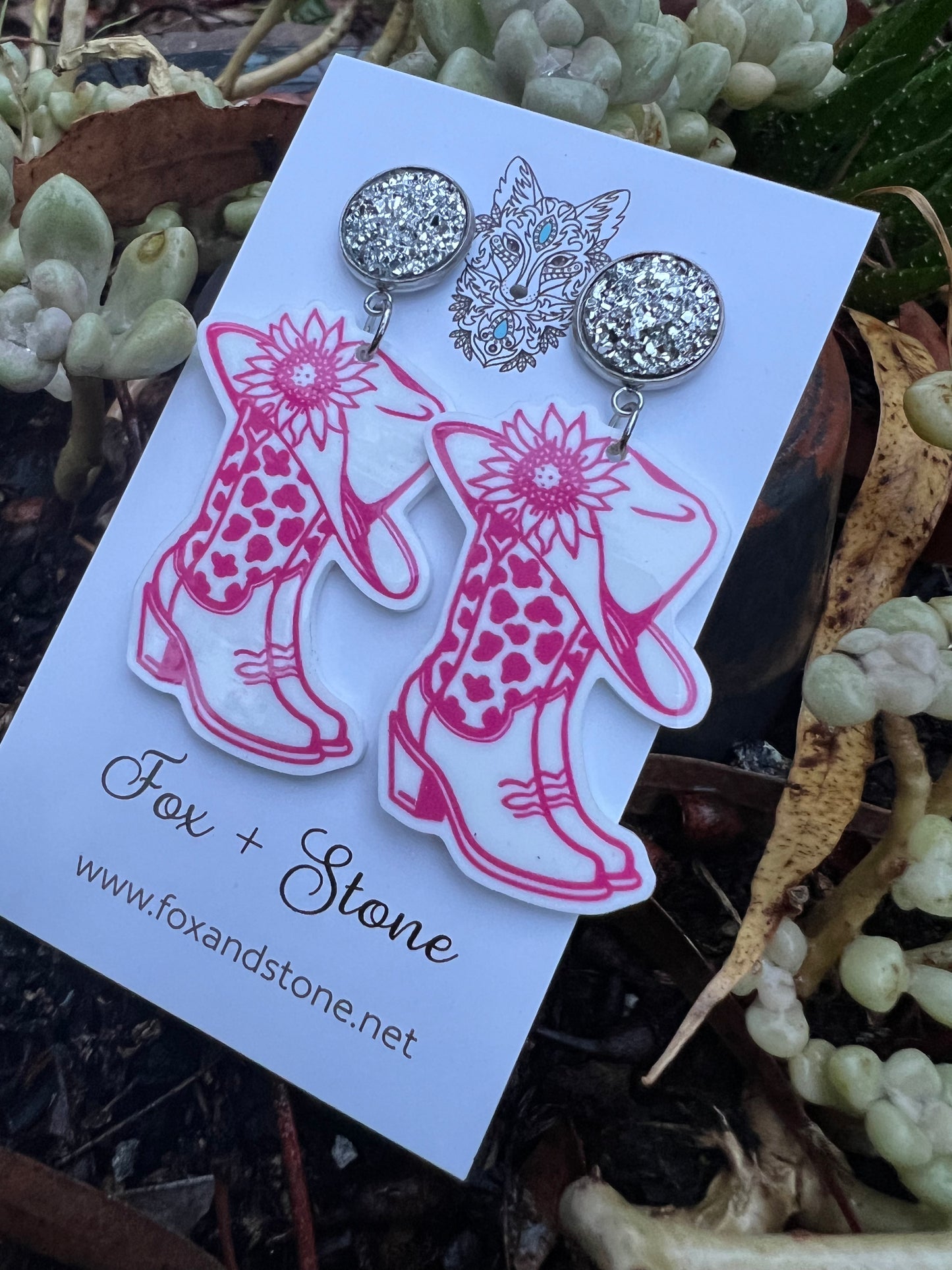 Pretty Cowgirl Glitter Stud Dangles