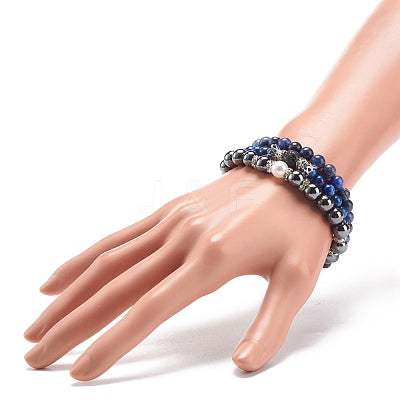 Sodalite Beaded Bracelet Triple Set