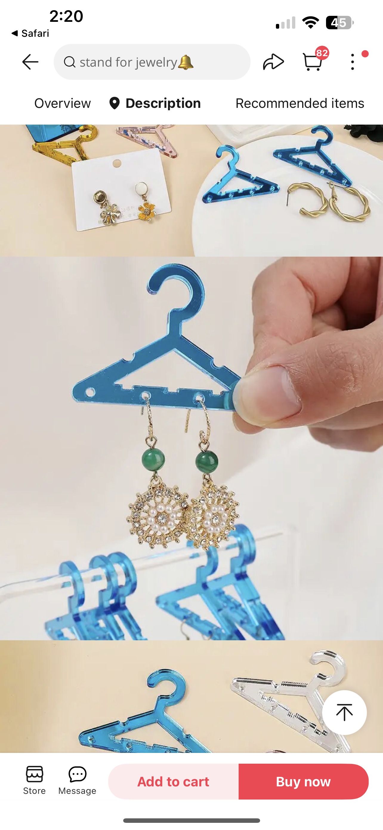 Mini Mirror Earring Hangers DEEP BLUE/PURPLE