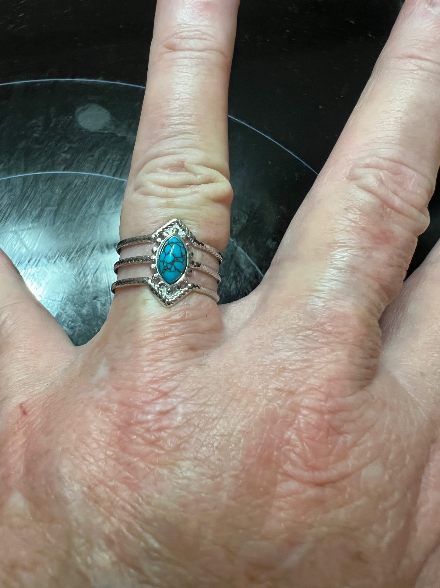 Beautiful Dyed Turquoise Cuff Ring