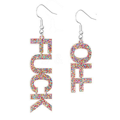 Confetti “F” Off Dangle Earrings
