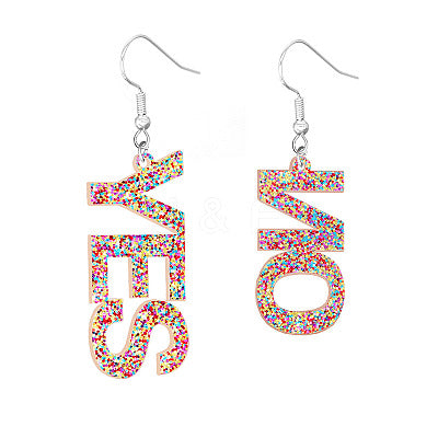 Confetti Yes No Dangle Earrings