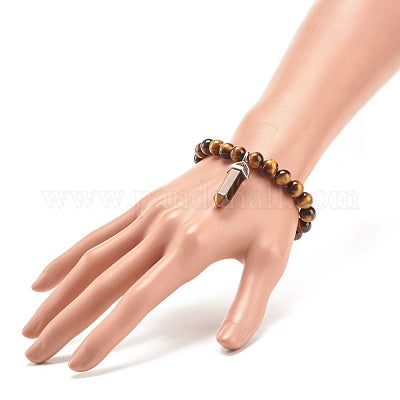Tigers Eye Gemstone Bullet Bracelet