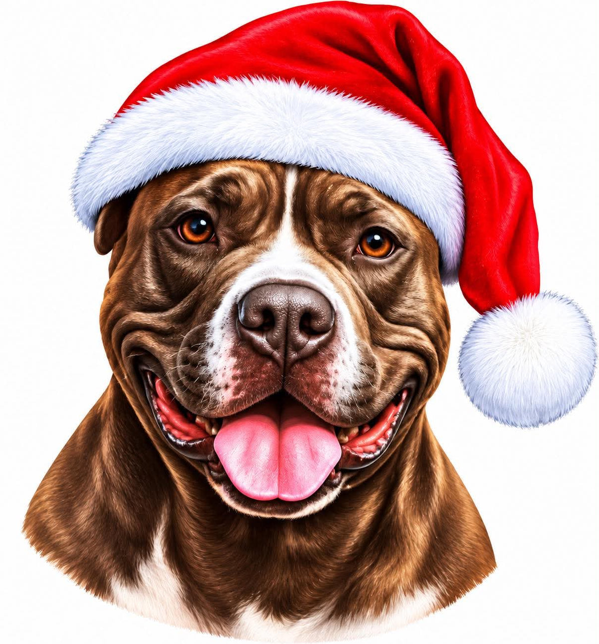 Staffy Brown Xmas Dog Earrings