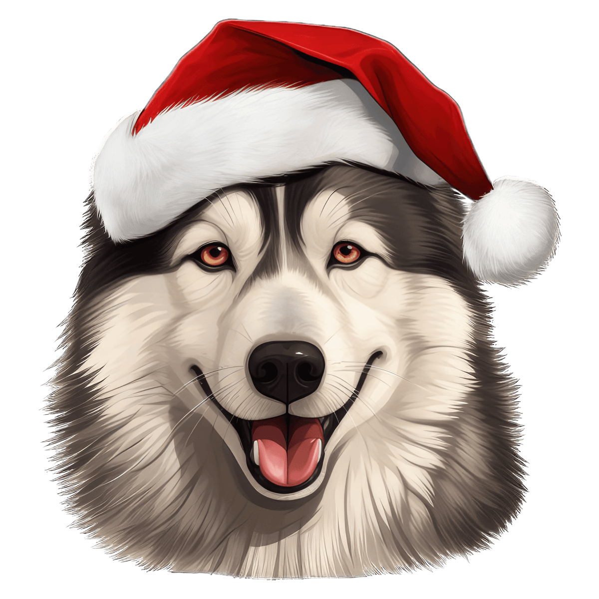 Alaskan Malamute Xmas Dog Earrings