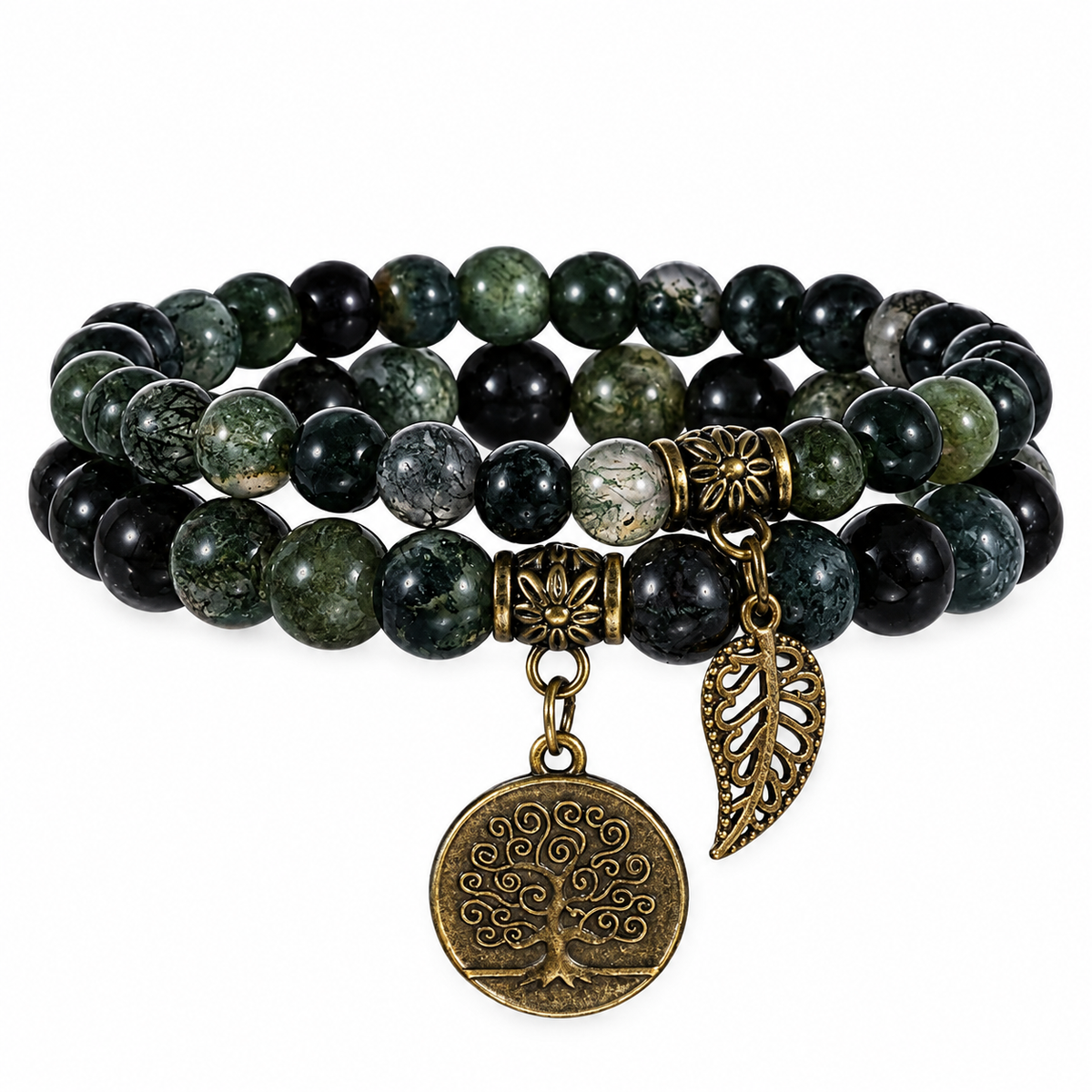 Indian Agate Double Natural Stone Bracelets