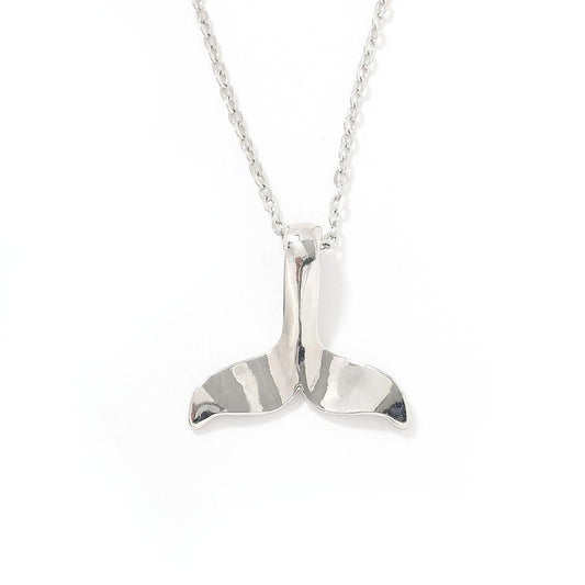 Stunning Silver Whale Tail Pendant with Chain