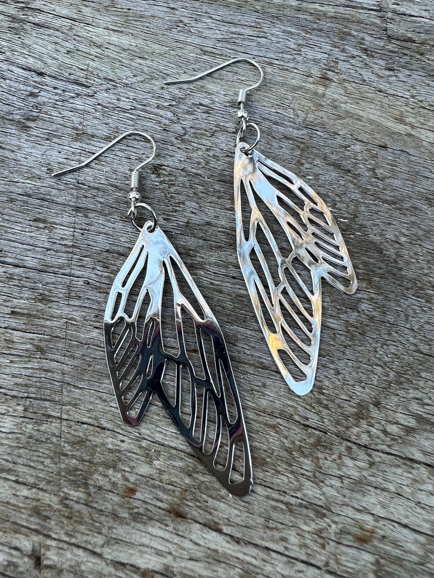 Shiny Silver Adelina Fairy/Angel Wing Filigree