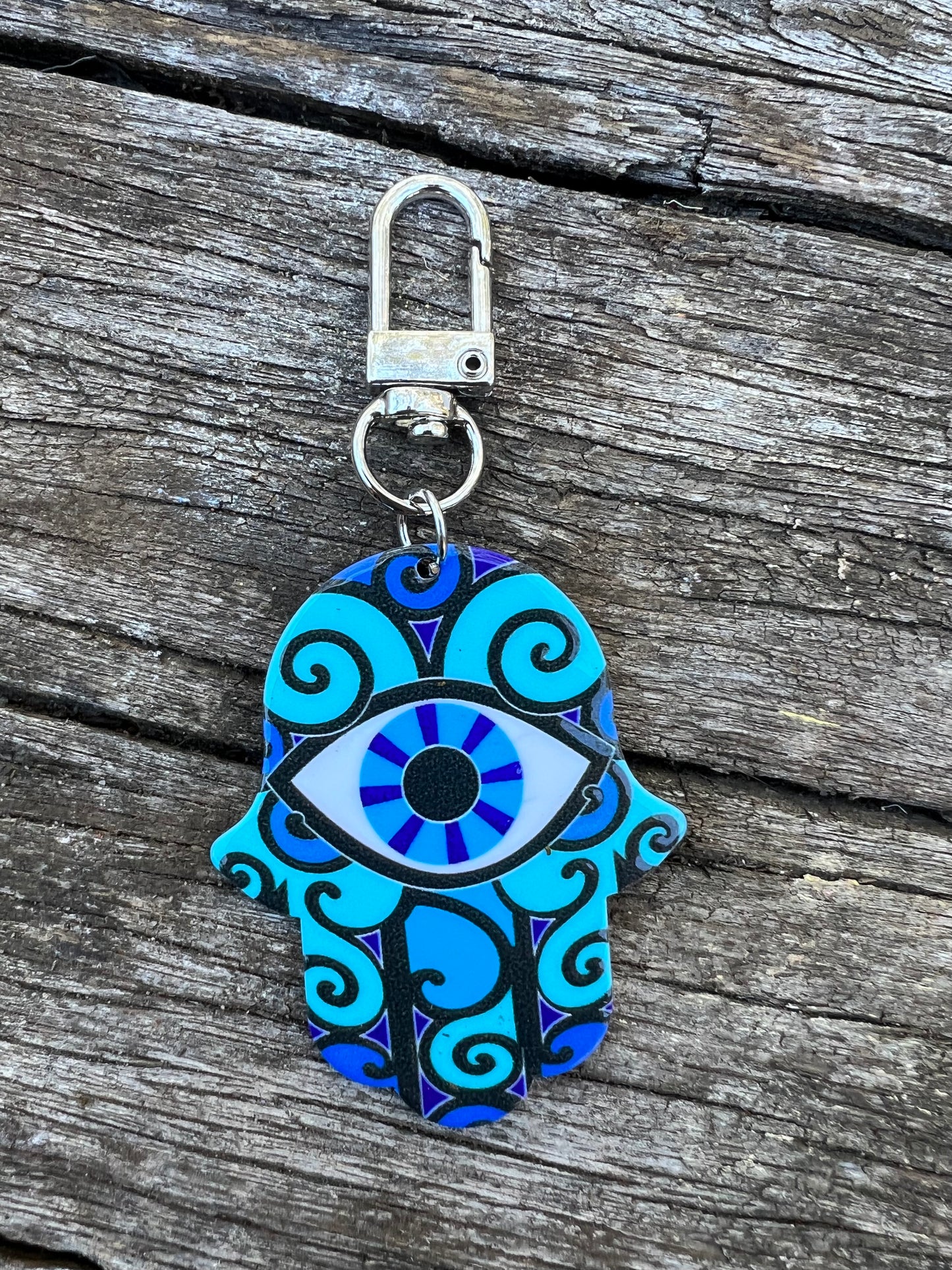 Hamsa Eye Swirl Keyring
