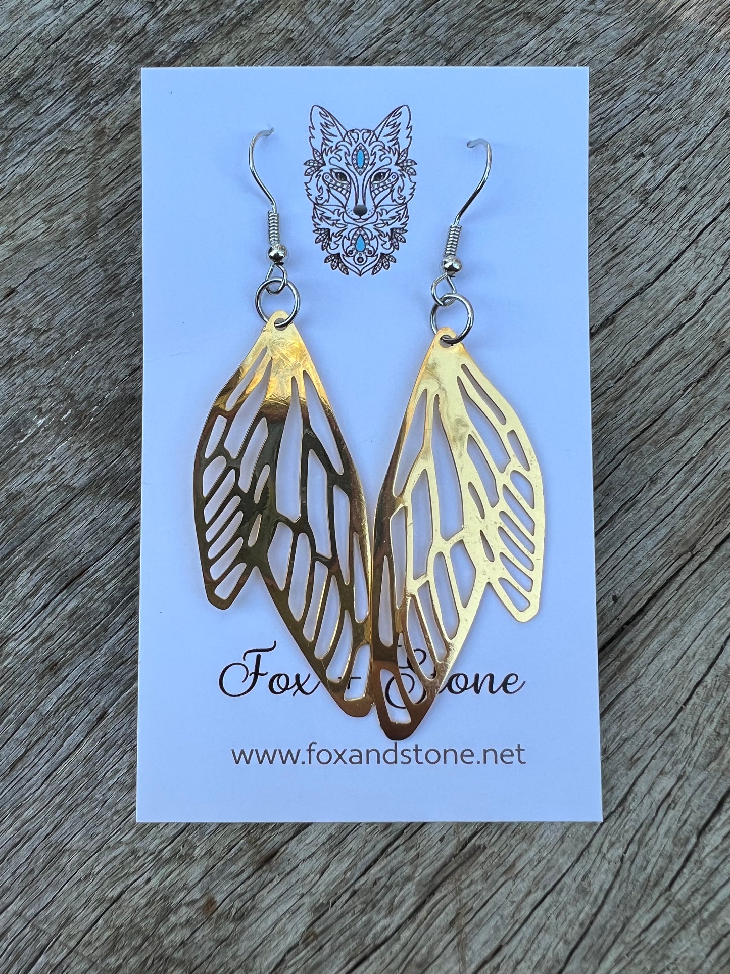 Shiny Gold Adelina Fairy/Angel Wing Filigree