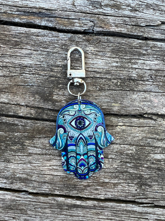 Hamsa Eye Blue Bliss Keyring