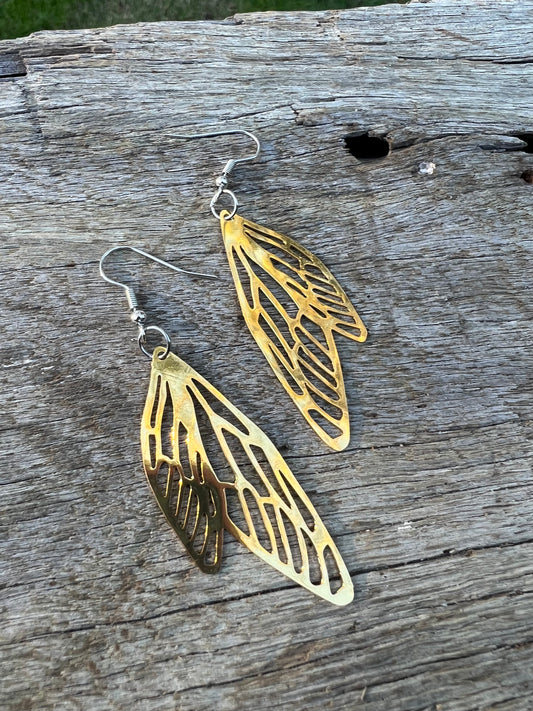 Shiny Gold Adelina Fairy/Angel Wing Filigree