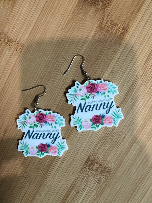 Worlds Most Loved Nanny Earrings