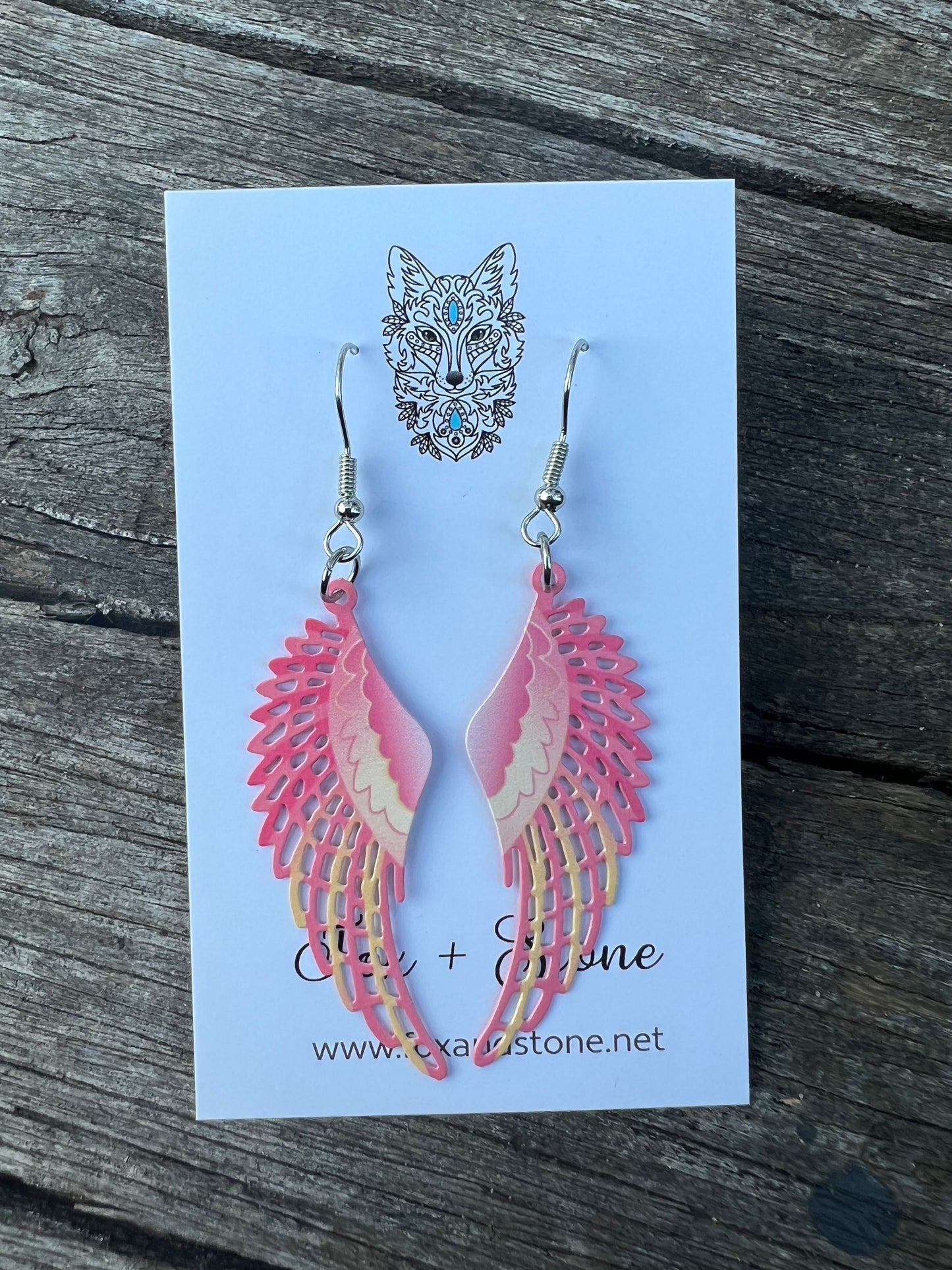 Berry Blush Wings Filigree Earrings